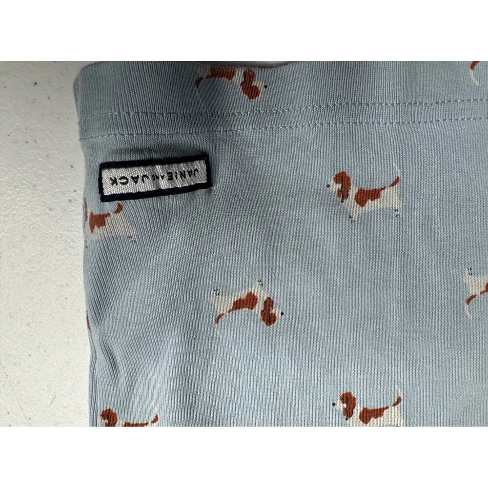 Janie and Jack Boys Blue Basset Hound Dog Print Pajama Top Size 12 Long Sleeve‎